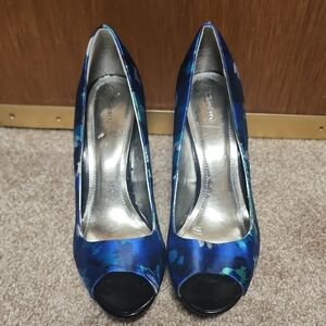 Style & Co Blue and Black Peep-Toe Heels